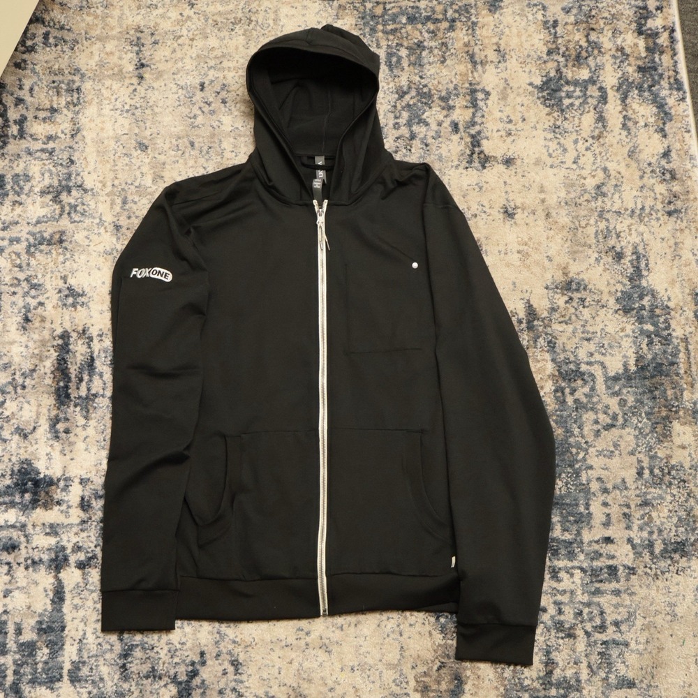 Vuori Men's Coronado Hoodie Charcoal Full-Zip Jacket V243 Size XL Company Logo